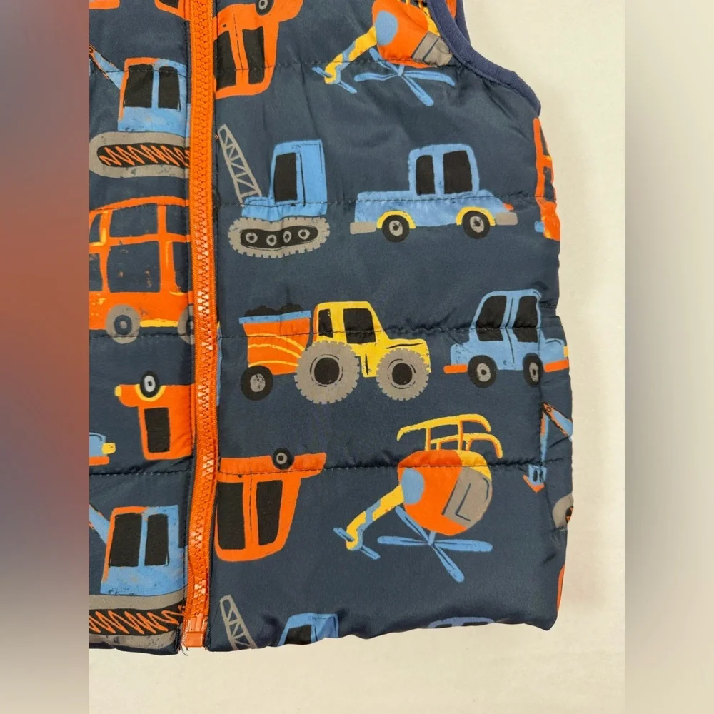 KIDS HEADQUARTERS Toddler Boy’s Car Truck Vehicle Printed Zip‎ Up Vest Size 18M